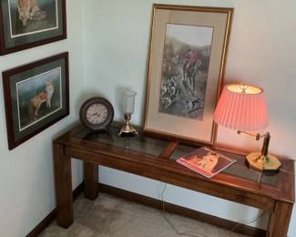 Console Table With English Hunting Prints