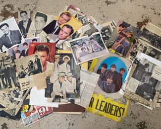 Beatles Elvis etc newspaper clippings articles