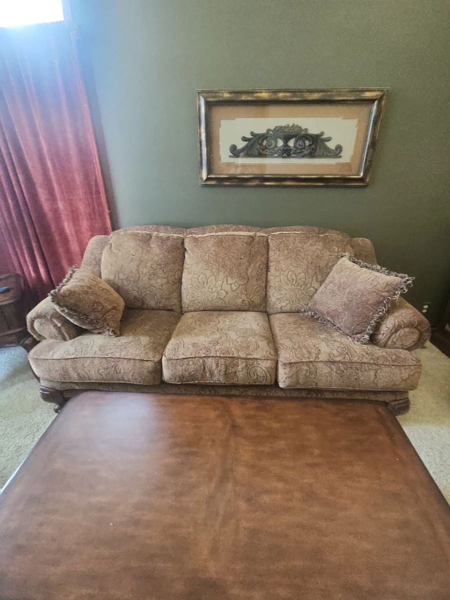 Taupe with floral pattern Sofa