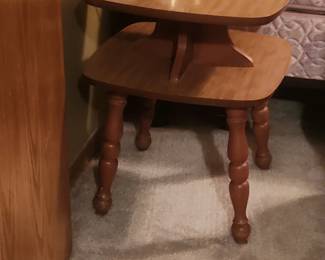 MCM 2-Tier End Table or Night Stand with turned legs