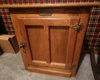 White Clad Ice Box Style End Table / Night Stand
