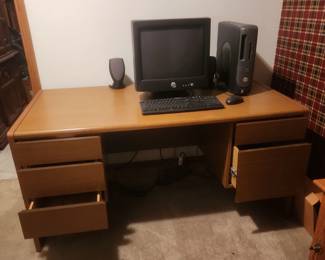 Wood Laminate Computer Desk - Heavy and in basement, may potentially have to disassemble