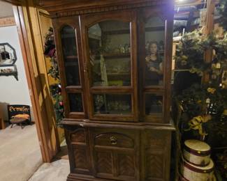 Vintage China Hutch in basement