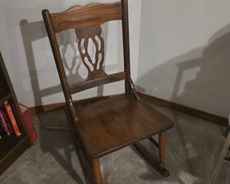 Small vintage wood rocking chair