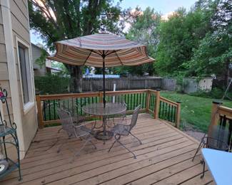 Metal Patio Table and Chairs w/ Umbrella