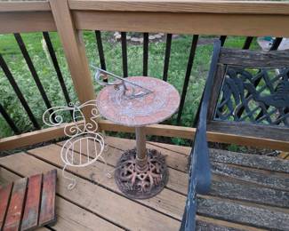 Metal Sun Dial, Small Butterfly Back Plant Stand Chair