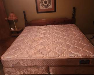 King Size Headboard and Mattress with 2 twin box springs