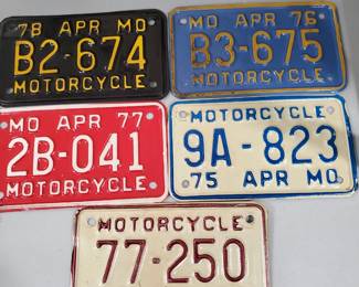 Motorcycle lisence plates