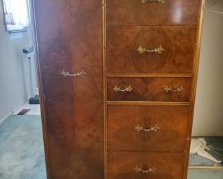 Burled wood chifferobe