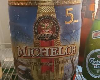 Large metal Michelob container