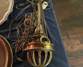 hanging brass lamp