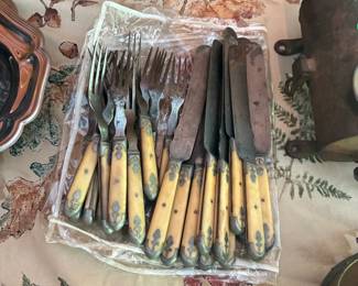 Civil War era 3 prong forks and knives