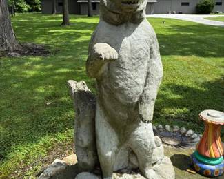 large cement bear