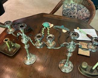 Gorman sterling candle holders