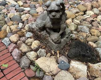 Oriental cement statues