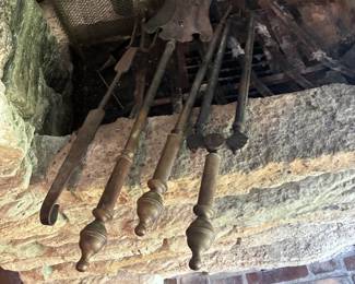 brass fireplace tools