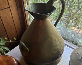 copper pots and decor