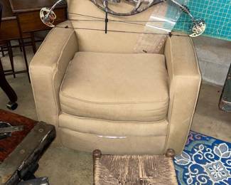 Casual Chair, Woven Foot Stool, Bow