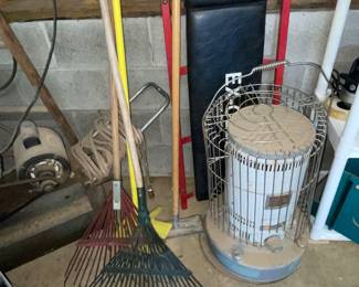 Creeper, Kerosene Heater, Rakes,