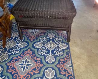 Black WickerSide Table