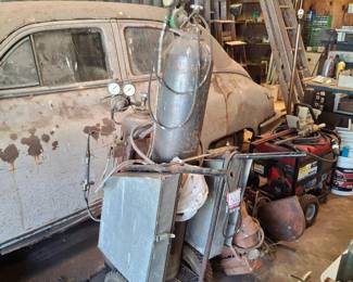 Set of Cutting Torches with Tanks. Homemade Cart with Toolboxes Included!