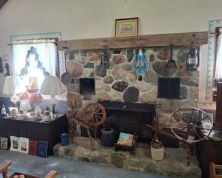 Antique Spinning Wheel on the Left Also Brought from Germany by Relatives!