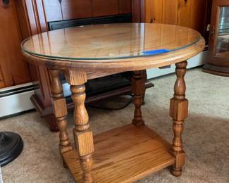 Glass top side table