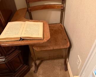antique school desk