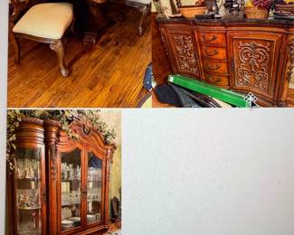 Haverty “VILLA CORTINA” Dining table set, hutch & Buffet