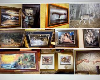 Maija Print Starlit Night- Dave Merrick, Kinkade, Kelly Elliott, Wayland, Signed Creation of Adam after Michelangelo, Persis Clayton "Winters Quest" w/COA, E Lager