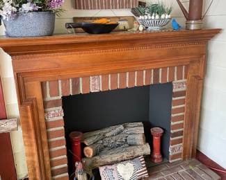 Faux fireplace and decor