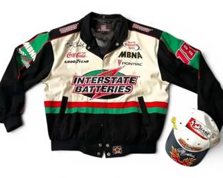 Vintage NASCAR Racing Bomber Jacket NASCAR Racing Leather Cap