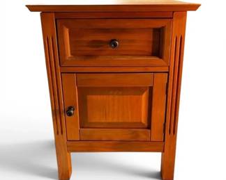 Light Brown Pine Wood Nightstand