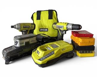 Ryobi ONE 18V LithiumIon Cordless 2Tool Combo Kit With Drill Bits