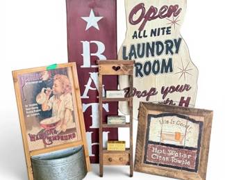 Rustic Laundry Themed Wall Art More