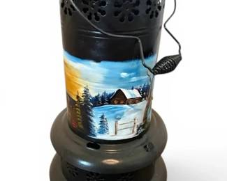Hand Painted Decorative Heater Signed Jim Lewis