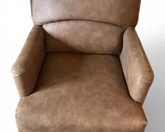 Pleather Swivel Arm Chair