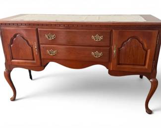 Queen Anne Style Wooden Sideboard Cabinet