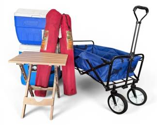 Two Coolers, Wagon, Camping Chairs, More Outdoor Gear