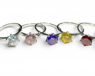 SilverToned Rings W Gemstones