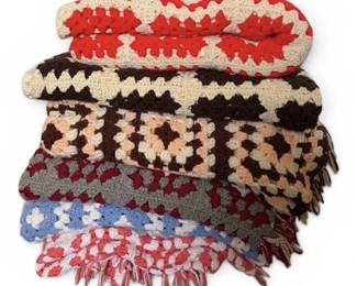 Six Colorful Crochet Afghan Blankets