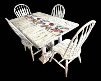 Distressed Farmhouse Dining Table Chairs