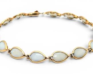 14k Gold Opal 7 Bracelet 5.65g