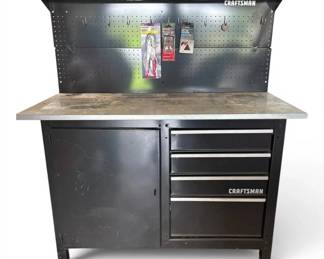 Craftsman Workbench With Peg Board And Storage