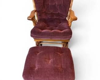 Cushioned Rocking Chair W Rocking Ottoman