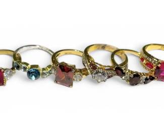 GoldToned Rings with Gemstones