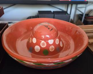 vintage HiMARK salsa serving bowl is crafted from terracotta clay in Portugal