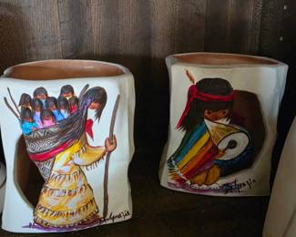 "Basket of Many Children" tea light holder &"Drummer Boy" design by Ted DeGrazia.