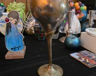 vintage mid-century brass goblet