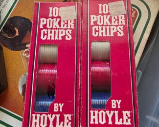 vintage 100-count poker chip sets by Hoyle